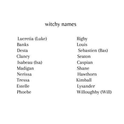 Witch Character Names, Gothic Names With Meaning, Gothic Last Names For Characters, Witchy Surnames, Goth Name Ideas, Goth Female Names, Witchy Pet Names, Witchy Last Names, Gothic Female Names