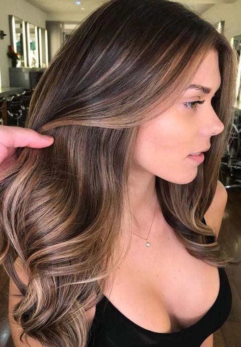 Brunette Balayage, Brunette Balayage Hair, Hair Done, Brown Hair Balayage, Long Brown Hair, Hair Color Highlights, Trendy Hair Color, Balayage Brunette, Brown Blonde Hair