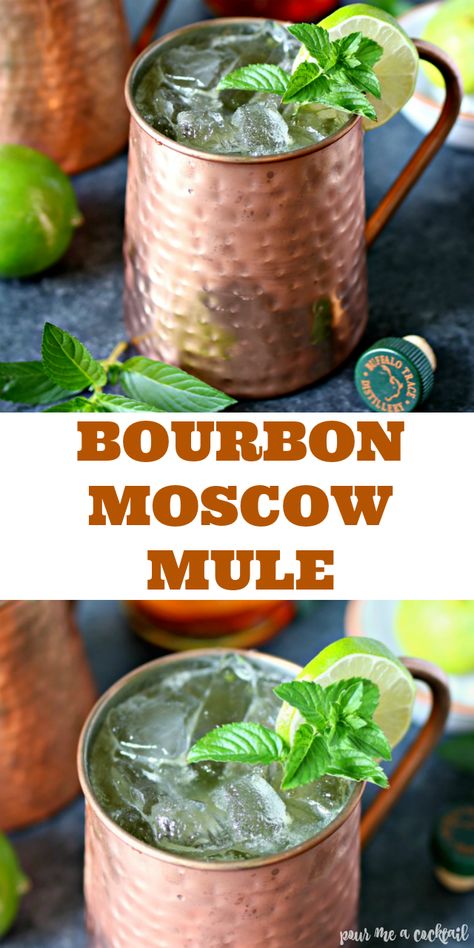 Bourbon Mule Recipe, Whiskey Mule, Whiskey Mixed Drinks, Bourbon Mule, Whiskey Cocktails Easy, Kentucky Mule, Best Bourbon Whiskey, Mule Drink, Whiskey Sour Recipe