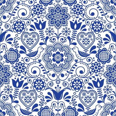 Diseño De Flores Escandinavas, Decoración De Arte Popular Con Flores, Fondo Retro Nórdico En Azul Marino. Ilustraciones Vectoriales, Clip Art Vectorizado Libre De Derechos. Image 97094523. Norwegian Design, Arte Folk, Folk Art Flowers, Folk Design, Monochrome Pattern, Retro Background, Scandinavian Folk Art, Card Pattern, Folk Embroidery