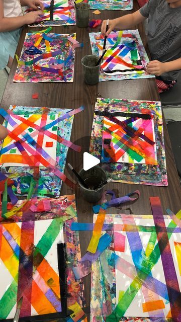 Kindergarten Printmaking Projects, Tearing Paper Art, Paper Tearing Art For Kids, Tissue Paper Art, Paper Art Projects, Cool Art Projects, Torn Paper, Elementary Art Projects, Art Lessons Elementary