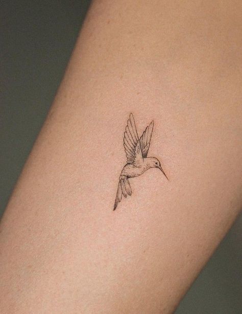 Small Delicate Hummingbird Tattoo, Stick And Poke Hummingbird Tattoo, Humming Bird Small Tattoo, Dainty Moose Tattoo, Hummingbird Tattoo With Initials, Hummingbird Tattoo Danty, Artistic Hummingbird Tattoo, Hummingbird Bird Tattoo, Bird Tattoo Hummingbird