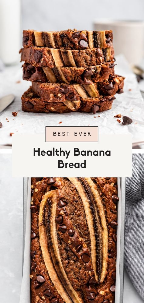 Healthy Banana Bread Recipe | Ambitious Kitchen Banana Bread Healthy Easy, Greek Yogurt Banana Bread, Yogurt Banana Bread, Healthy Banana Bread Recipe, Protein Banana Bread, Yogurt Bread, Banana Bread Recipe Healthy, Ambitious Kitchen, Gluten Free Banana Bread