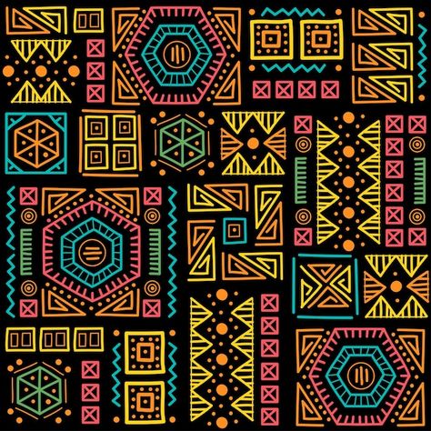 Mayan patchwork seamless pattern bright ... | Premium Vector #Freepik #vector #tribal-pattern #african-pattern #patchwork #african-tribal