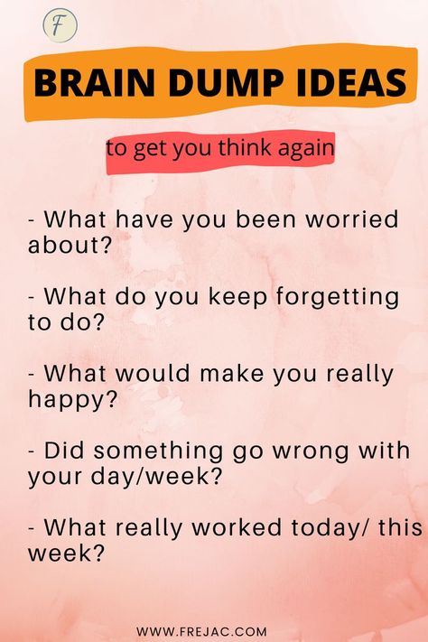 You might be anxious, worried, stressed, or so full of ideas and to-do lists Brain Dump Ideas, Brain Dump Bullet Journal, Healing Journaling, Creating A Bullet Journal, Dump Ideas, Bullet Journal Mood Tracker Ideas, Feel Stuck, Writing Therapy, Therapy Counseling