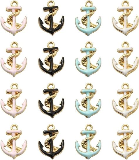 Amazon.com: KitBeads 40pcs Enamel Anchor Charms Colorful Marine Nautical Cahrms Metal Ocean Sailor Anchor Charms for Jewelry Making Bracelets Necklace Bulk : Arts, Crafts & Sewing Nautical Bracelet, Anchor Charm, Making Bracelets, Charms For Jewelry Making, Jewelry Making Bracelet, Jewelry Making Charms, Crafts Sewing, Bead Crafts, Necklaces Bracelets