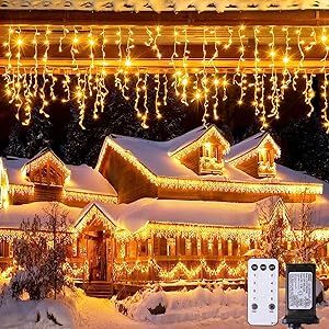 Icicle Lights Outdoor, Led Icicle Lights, Christmas Lights Outdoor, Icicle Christmas Lights, Room Fireplace, Curtain String Lights, Christmas Fireplace Decor, Indoor String Lights, Icicle Lights