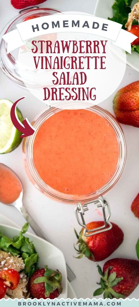 Strawberry Vinegrette Salad Dressing, Fruit Salad Vinaigrette, Strawberry Salad Dressing Homemade, Homemade Strawberry Vinaigrette Dressing, Vinegarette Salad Dressing Recipes, Easy Strawberry Vinaigrette, Sweet Vinegarette Dressing Recipe, Salad Dressing For Strawberry Salad, Clear Salad Dressing