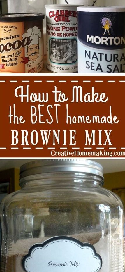 Best Brownie Mix, Brownie Mix Recipes, Homemade Brownie Mix, Homemade Cake Mixes, Mix In A Jar, Homemade Brownie, Easy Brownie, Homemade Dry Mixes, Cookies Homemade