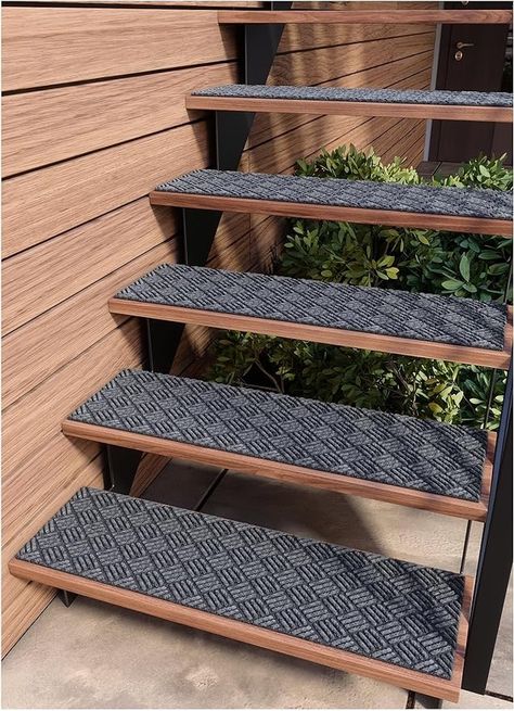 Amazon.com: FINEHOUS Outdoor Stair Treads Non-Slip 35”x10” (6-Pack) – Waterhog Carpet Treads with Rubber Backing Diamond : Tools & Home Improvement Composite Steps, Door Stairs, Slippery Stairs, Concrete Marble, Carpet Treads, Stairs Renovation, Carpet Stair Treads, Exterior Stairs, Wooden Steps