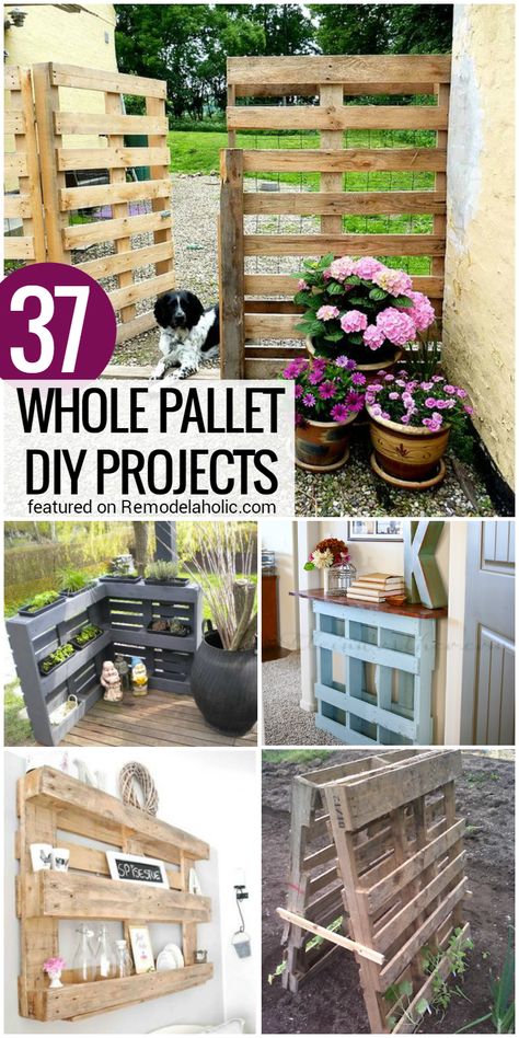 Get the reclaimed wood pallet look without the headache of taking apart a pallet. Get inspired with these 37 Whole Pallet Projects, no disassembly required @Remodelaholic Remodelaholic.com #palletprojects #pallets #diy #home #remodleaholic Zara Clothing, Outdoor Pallet Projects, Pallet Home Decor, Pallet Projects Garden, Diy Wood Pallet Projects, Pallet Projects Easy, Pallet Creations, Pallet Decor, Wooden Pallet Projects