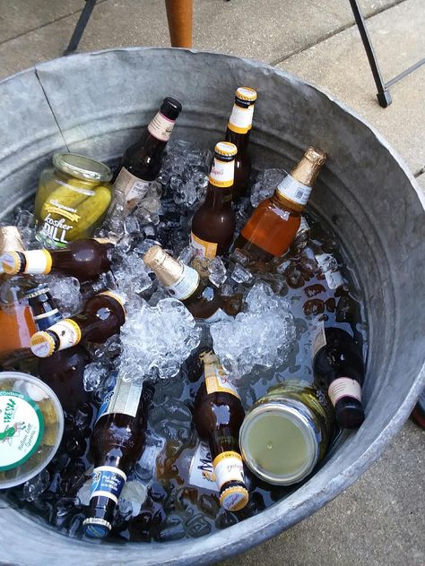 Outdoor cooler Drinks Cooler Ideas Outdoor Parties, Cottagecore Backyard, Barbecue Ideas, Beer Truck, Outdoor Cooler, Beer Bucket, Beer Cooler, 27th Birthday, Slytherin Aesthetic