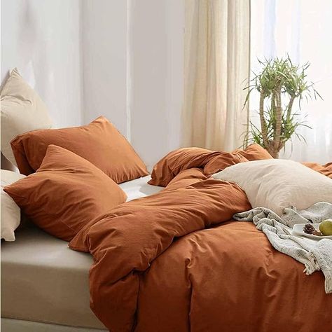 Amazon.com: Comforter Queen Size Burnt Orange, 3 Piece Boho Soft Terracota Modern Bedding Set, Lightweight Caramel Rust All Season Microfiber Down Alternative Bed Comforter with 2 Pillow Shams for Women Men : Home & Kitchen Burnt Orange Duvet Cover, Burnt Orange Duvet, Burnt Orange Comforter, Modern Bedding Set, Orange Duvet Cover, Orange Duvet, Orange Comforter, Orange Duvet Covers, California King Duvet Cover