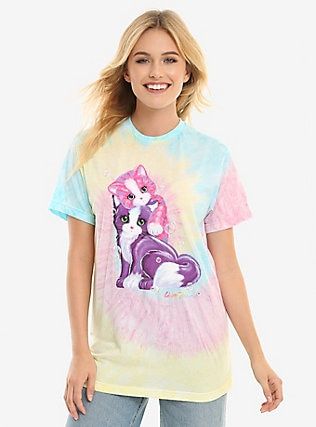 Lisa Frank Kitty Womens Tee, TIE DYE Lisa Frank, Lisa Frank Outfit, Womens Gifts, 90s Girl, Pastel Outfit, 90s Shirts, Retro Nostalgia, Retro Gifts, Tie Dye Shirt