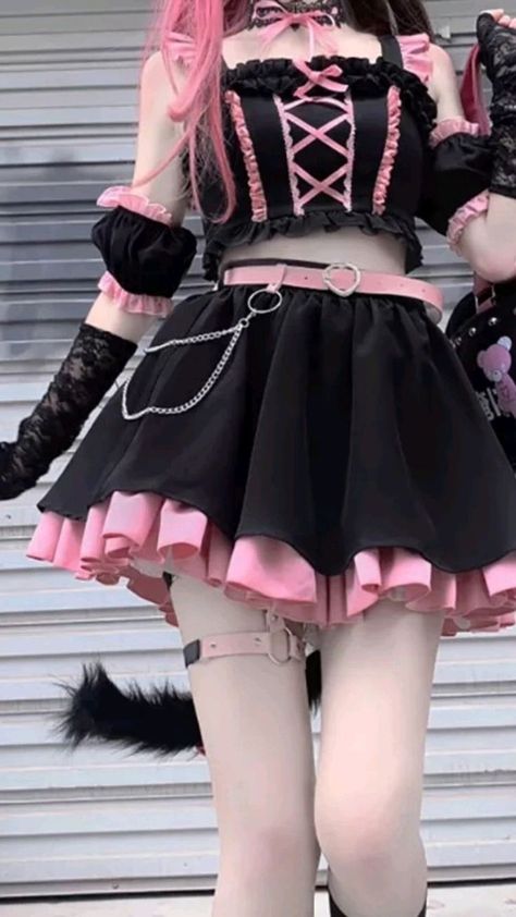 Cute Goth Outfits, Pastel Goth Outfits, Egirl Fashion, E Girl Outfits, 일본 패션, Cute Goth, Pastel Goth Fashion, Kawaii Fashion Outfits, Girls Sweet