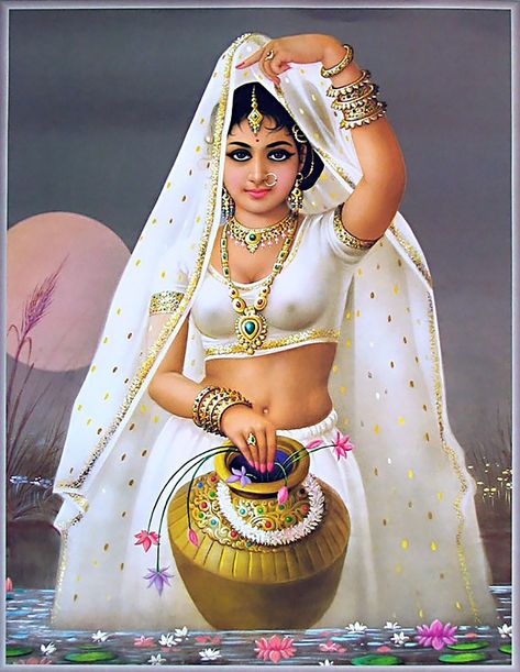 Art - India Ravi Varma, Rajasthani Painting, Indian Women Painting, Indian Art Gallery, Beautiful Art Paintings, Painted Ladies, Indian Painting, Female Art Painting, Indian Woman