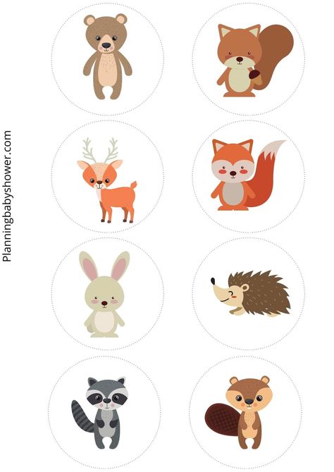 40+ Unique Woodland Themed Baby Shower ideas with Free Printable included Free Woodland Animal Printables, Woodland Themed Baby Shower Ideas, Themed Baby Shower Ideas, Woodland Stickers, Woodland Animals Theme, Woodland Baby Shower Decorations, Animal Cutouts, Fox Baby Shower, Woodland Birthday Party