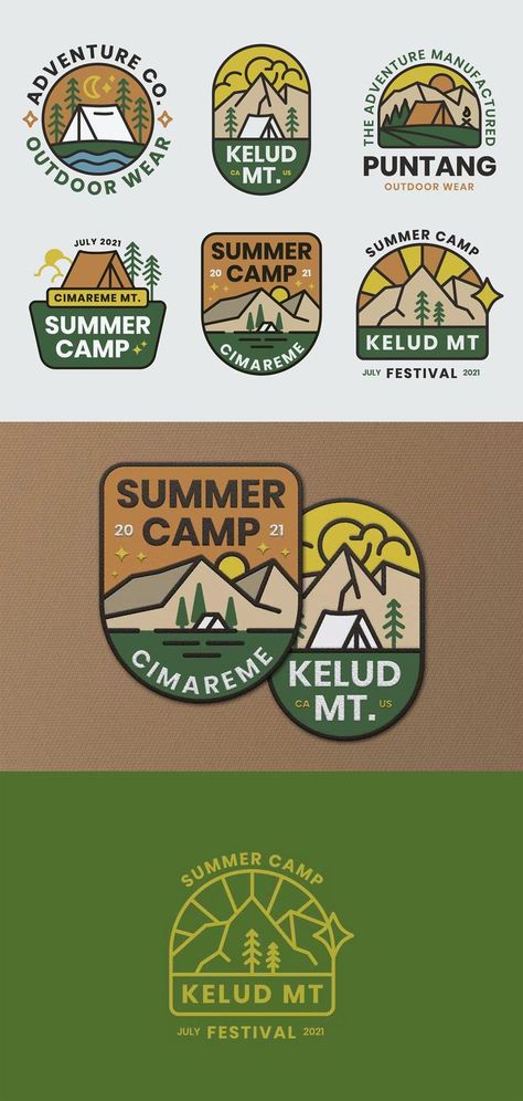 Summer Camp T Shirts Design Ideas, Vintage Summer Camp Logo, Camping T Shirt Design, Summer Camp Badges, Summer Camp Tshirt Design Ideas, Camp Logo Ideas, Summer Camp Advertisement Ideas, Summer Camp Graphics, Summer Camp Stickers