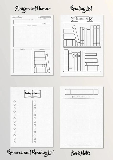 More than 50 Awesome Bullet Journal Printables to Help You be Creative with You're Short on Time Journal Printables Templates, Bujo Pages, Printable School, Student Planner Printable, Book Reading Journal, Journal Layouts, Bullet Journal Printables, School Planner, Academic Planner