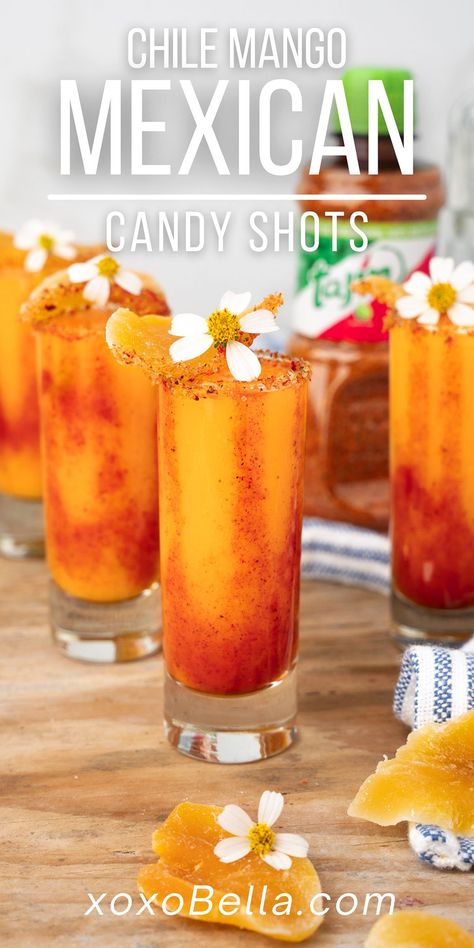 Mexican Candy Shots, Cornbread Sweet, Candy Shots, Paloma Recipe, Mexican Cocktails, Fun Drink Recipe, Mexican Drinks, Mexican Candy, Candy Drinks