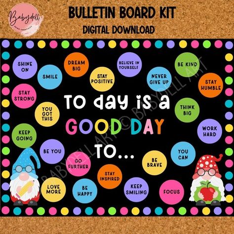 BABYDell - Etsy New Beginnings Bulletin Board, Inspirational Boards For School, Motivation Board For Students, You Are Bulletin Board, Today Is A Good Day To Bulletin Board, Wonderful Me Bulletin Board, Teacher Bulletin Boards Elementary, High School Decorations Classroom, Kindness Bulletin Board Elementary