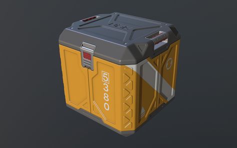 Sci Fi Object Concept Art, Crate Concept Art, Sci Fi Container Concept Art, Sci Fi Crate, Sci Fi Crate Concept Art, Sci Fi Assets, Futuristic Room, Scifi Building, Sci Fi Game Assets