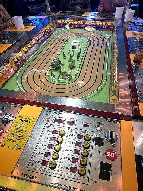 Sigma Derby Horse Racing Game Celebrates 10 Years at the D Las Vegas Horse Racing Game, Derby Games, Mechanical Horse, Horse Race Game, Retro Arcade Games, Arcade Game Machines, Derby Horse, Gambling Machines, Coin Slot