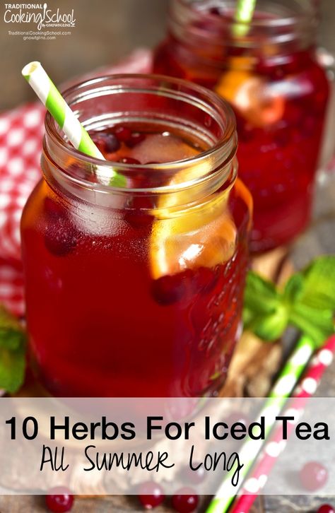 Cold Drinks For Summer, Iced Herbal Tea, Herbal Iced Tea, Alcoholic Drink Recipe, Healthy Summer Drinks, Easy Gardening Ideas, Drinks For Summer, Tea For Colds, Cafe Drinks