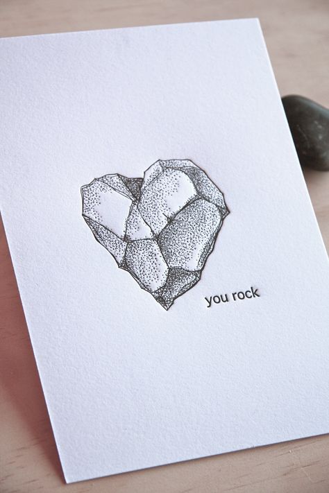 Love, Romantic gift You rock letterpress 5x7" art print, geology heart shaped rock, rock heart, illustration black and white ink made in Aus. $15.00, via Etsy. Led Zeppelin Tattoo, Heart Shaped Rocks, Rock Tattoo, Art Appliqué, Rock Rock, Heart Illustration, Abstract Illustration, Stippling, You Rock