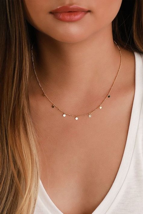 4d6e4749289c4ec58c0063a90deb3964desc51131171ri Dainty Jewelry Necklace, Dainty Gold Chain, Sideways Initial Necklace, Minimalist Necklace Gold, Gold Necklace Simple, Gold Coin Necklace, Initial Necklace Gold, Dainty Gold Necklace, 14k Gold Necklace