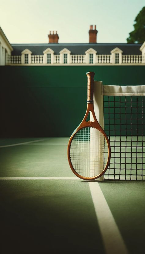 "Capture the timeless elegance of tennis with this digital download art print featuring a vintage wooden racquet against a classic net. Please note, this is a digital file only, no physical product will be shipped. You will receive the artwork in versatile ratios including 2x3, 5x7, 8x10, and 11x14, ready for printing to suit various framing styles." Vintage Athletic Aesthetic, Vintage Tennis Aesthetic, Vintage Tennis Court Aesthetic, Tennis Courts Aesthetic, Tennis Aesthetic Vintage, Vintage Pickleball, Vintage Tennis Club, Framing Styles, Tennis Film Photography