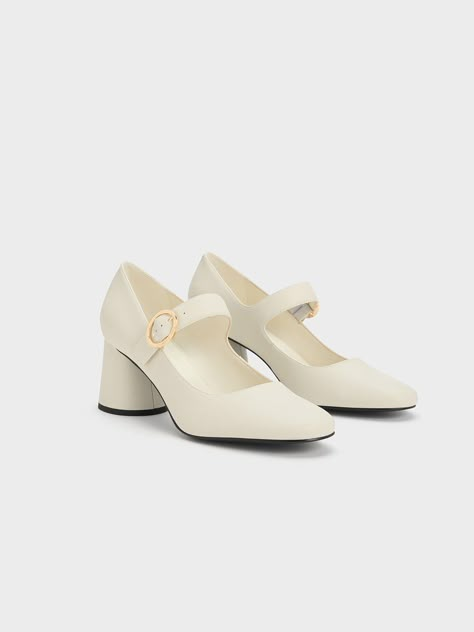 Charles And Keith Heels, Charles And Keith Shoes, Heel Mary Janes, Shoes Png, Timeless Shoes, Cute Shoes Heels, Faux Leather Heels, Girly Shoes, Elegant Shoes