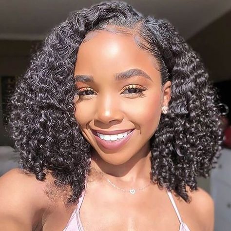 Curly Sew In, Mushroom Hair, Wigs Short, Curly Bob Wigs, Pelo Afro, Cheap Human Hair, Deep Curly, Curly Bob Hairstyles, American Woman