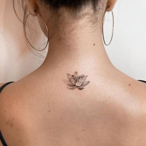 Small Lotus Tattoo, Water Lily Tattoos, Planet Tattoo, Lotus Flower Tattoo Design, Lotus Tattoo Design, Petite Tattoos, Lotus Tattoo, Spine Tattoos, Dainty Tattoos