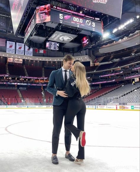 Trophy wife, Soccer, Hockey, Relationship goals, Couple, Girlfriend, Boyfriend, Game, Sports, Athlete Dating A Hockey Player Aesthetic, Hockey Wife Aesthetic, Hockey Wags Outfits, Hockey Couple Aesthetic, Sports Romance Aesthetic, Hockey Girlfriend Outfits, Hockey Relationship, Nate Hawkins Icebreaker, Hockey Couple Goals