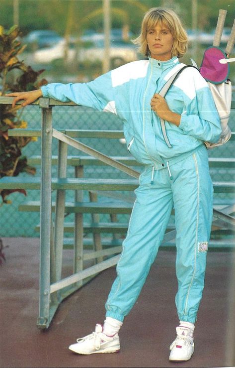 90s Sport Fashion, 90s Tracksuit Outfit, 80s Sports Fashion, Track Outfits, 80s Sportswear, 80s Sports, 1980s Fashion Trends, 1980’s Fashion, Vintage Tracksuit