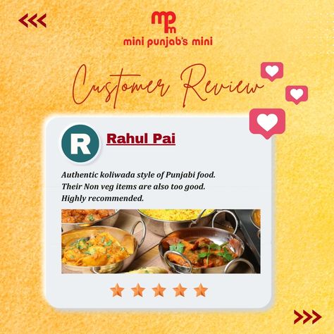 Delighted and grateful! Our customer's positive feedback fills us with pride and motivates us to keep exceeding expectations. Food Review Post, Review Creative Ads, Restaurant Creatives, Restaurant Ads, Dj Event, Review Post, Restaurant Ad, Pacaya, Punjabi Food