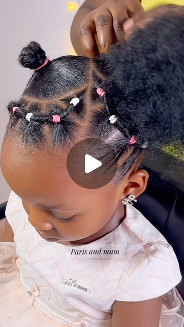 Paris Aminu on Instagram: "Afro ponytail hairstyle for baby girls #kidshairstyles   Music by @faveszn  . . #parisandmum" Toddler Black Girls Hairstyles Ponytails, Girl Ponytail Hairstyles Kids Black, Toddler Cheer Hairstyles, Little Black Girls Ponytails Kid Hair, Lil Girl Ponytails Kid Hairstyles Black, Cute Little Baby Girl Hairstyles Black, Cute Baby Hairstyles Short Hair, Easy Hairstyles For Medium Hair Kids, Quick Ponytail Hairstyles For Black Kids