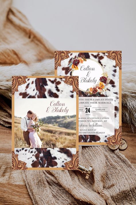 Western Invitations, Western Wedding Invitations, Country Western Wedding, Western Themed Wedding, Rustic Wedding Invitation, Cowboy Wedding, Country Theme Wedding, Country Theme, Country Wedding Invitations