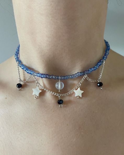 Fairycore, choker, dainty, dark fairy, ethereal, whimsigoth Choker Necklace Beaded, Beaded Pearl Jewelry, Bead Choker Diy, Beaded Choker Necklace Diy, Chockers Diy, Beaded Chocker Ideas, Fairy Choker, Whimsigoth Jewelry, Choker Ideas