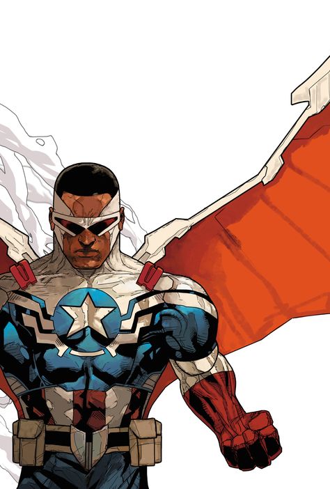 Black Captain America, Falcon Captain America, Sam Wilson Captain America, Captain America Sam Wilson, Captain America Comic Art, Captain Falcon, Falcon Marvel, Black Heroes, Captain America Movie