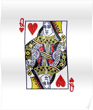 Queen of Hearts Playing Card Poster Queen Of Hearts Card, Card Costume, King Card, Hearts Playing Cards, Tea Towel Gift, Card Tattoo, King Of Hearts, Online Gift Shop, Unique Personalized Gift