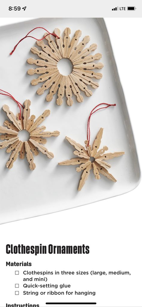 Clothes Pin Ornaments Christmas, Clothes Pin Ornaments Diy, Clothespin Ornaments Diy, Teen Christmas Craft Ideas, Snowflake With Popsicle Sticks, Close Pin Snowflakes, Clothes Pin Stars, Clothespin Spring Crafts, How To Make Clothespin Snowflakes