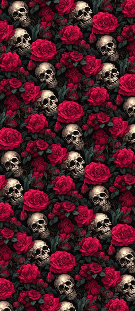 Skull With Roses Wallpaper, Wallpaper For Women Iphone, Iphone Wallpaper For Women, Rose Aesthetic Drawing, Skull Rose Wallpaper, Cute Skull Wallpaper, Dark Love Wallpaper, Skull Wallpaper Aesthetic, Skull And Roses Wallpaper