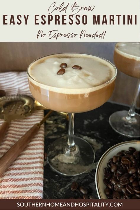 Espresso Martini With Cold Brew Concentrate, Jameson Cold Brew Espresso Martini, Cold Brew Coffee Martini, Easy Expresso Martinis, Espresso Martini Cold Brew, Expresso Martini Easy, Espresso Martini Recipe With Cold Brew, Expresso Martinis Easy, Make Ahead Espresso Martini