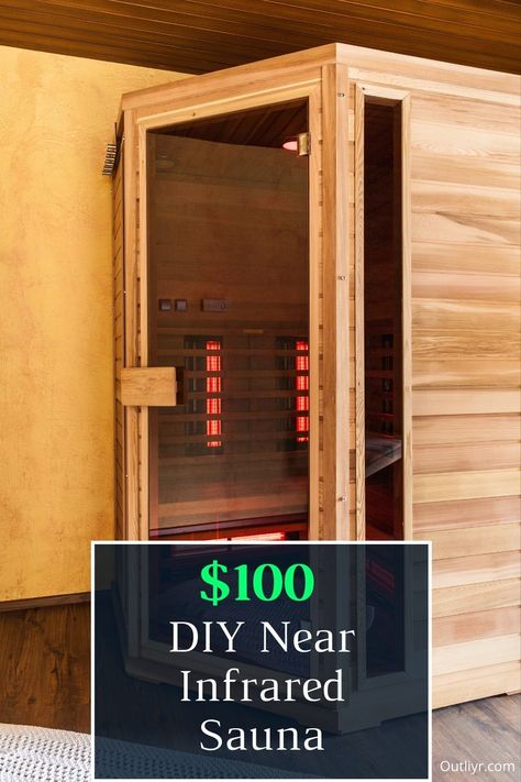 You can build your own 850nm infrared sauna for ~100. This post contains everything you need to get setup in a few days. To make things even easier, I've included a free materials check list. #DIY #sauna #NIR #nearinfrared #homemade Diy Infrared Sauna Indoor, Diy Steam Room Outdoor, Diy Infrared Sauna At Home, How To Build A Sauna Diy, Homemade Sauna How To Build, Diy Home Sauna, Sauna Ideas Indoor, Diy Infrared Sauna, Diy Steam Shower Ideas