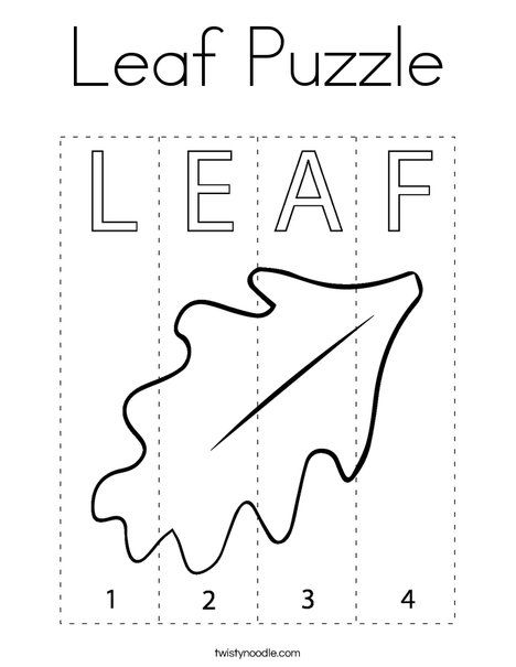 Leaf Puzzle Coloring Page - Twisty Noodle Leaf Activity Kindergarten, Kindergarten Puzzle Worksheets, Leaves Activity, L Is For Leaf Preschool, Leaves Activities For Preschoolers, Pre K Leaf Activities, Tree Preschool Activities, Leaves Math Activities Preschool, Leaves Preschool Activities