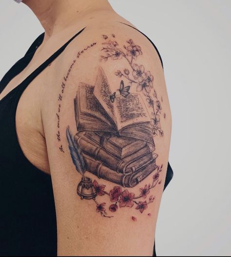 Favorite Book Tattoos, Gravity Falls Matching Tattoos, Reader Tattoo, Book Lover Tattoo, Lotusblume Tattoo, Mama Tattoo, Bookish Tattoos, Tattoo Trend, Shape Tattoo