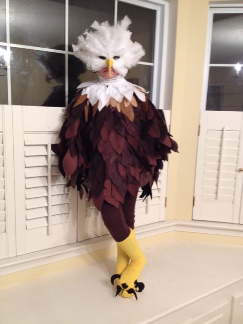 Eagle Costume For Kids Diy, Diy Eagle Costume, Eagle Costume Diy, Bird Costume Diy, Bald Eagle Costume, Squirtle Costume, Eagle Costume, Fancy Dress Costumes Kids, Peter Pan Costumes