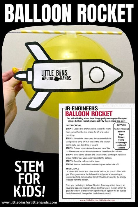 Stem Rockets, Simple Stem Projects, Gravity Experiments, Lava Lamp Experiment, Gravity Science, Cool Science Projects, Balloon Experiment, Balloon Rocket, Easy Stem